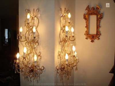 Wall sconces on 3 levels.