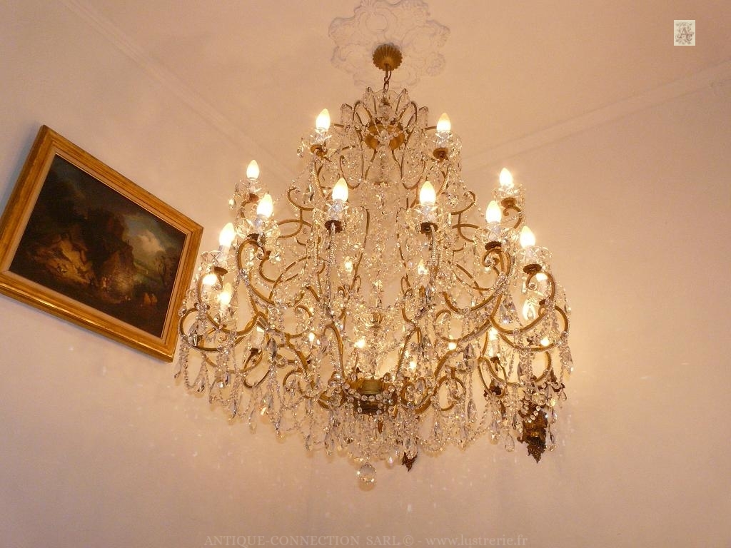 shop of antiques chandeliers with crystal