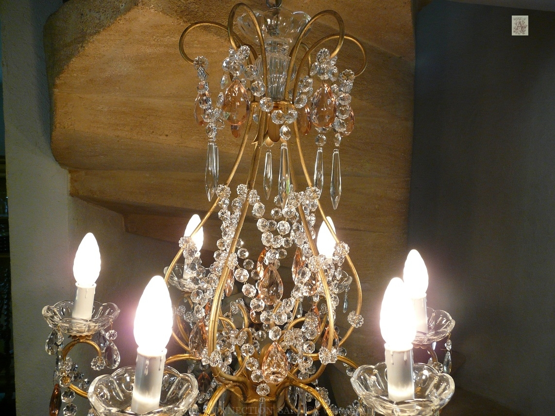 shop of antiques chandeliers with crystal