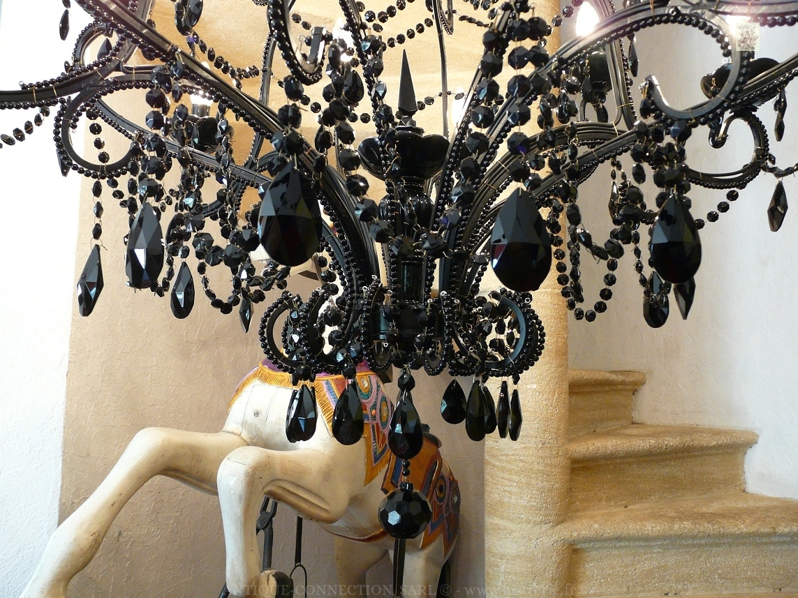 shop of antiques chandeliers with crystal