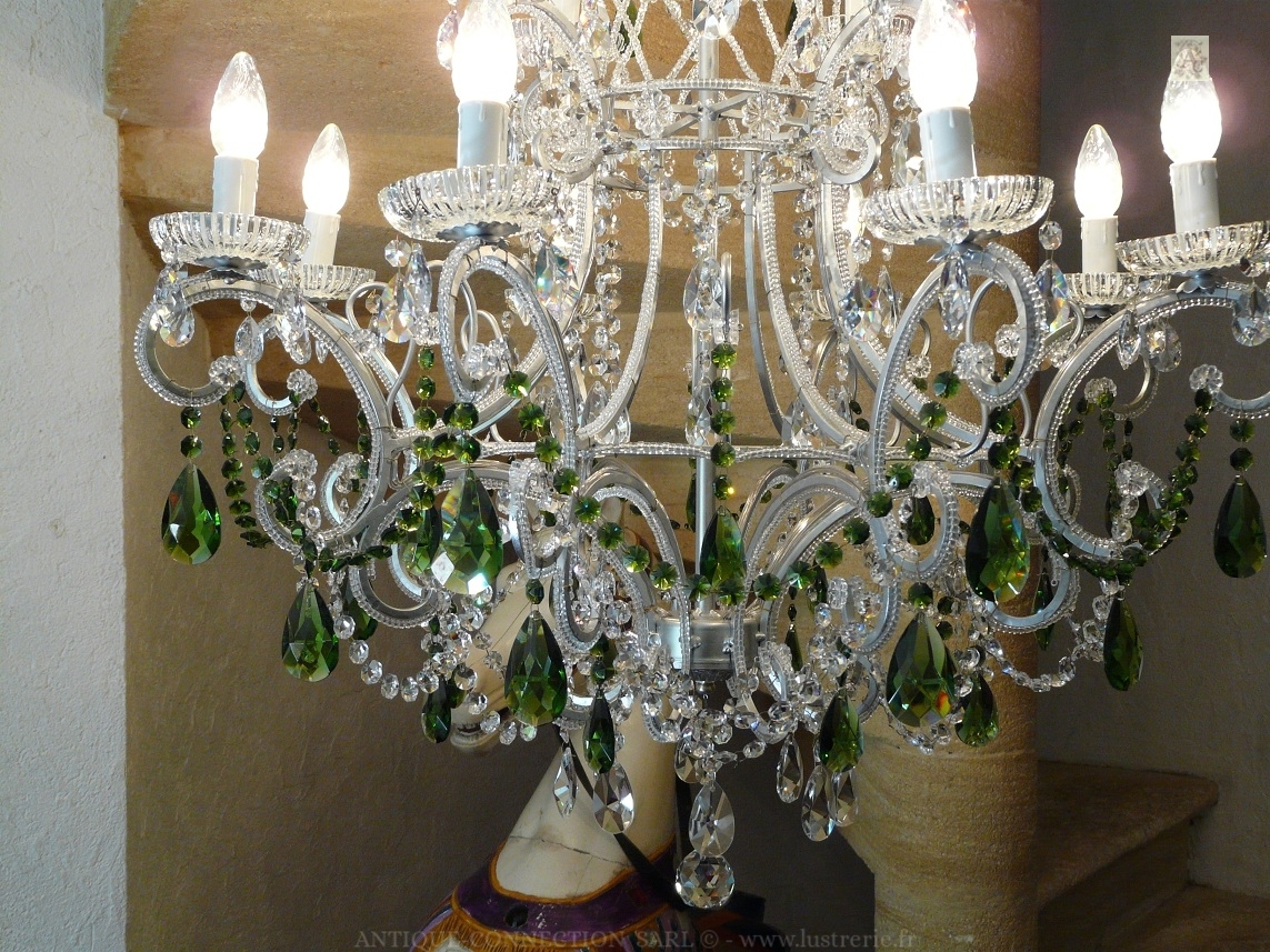 lustre ancien à pampille de cristal