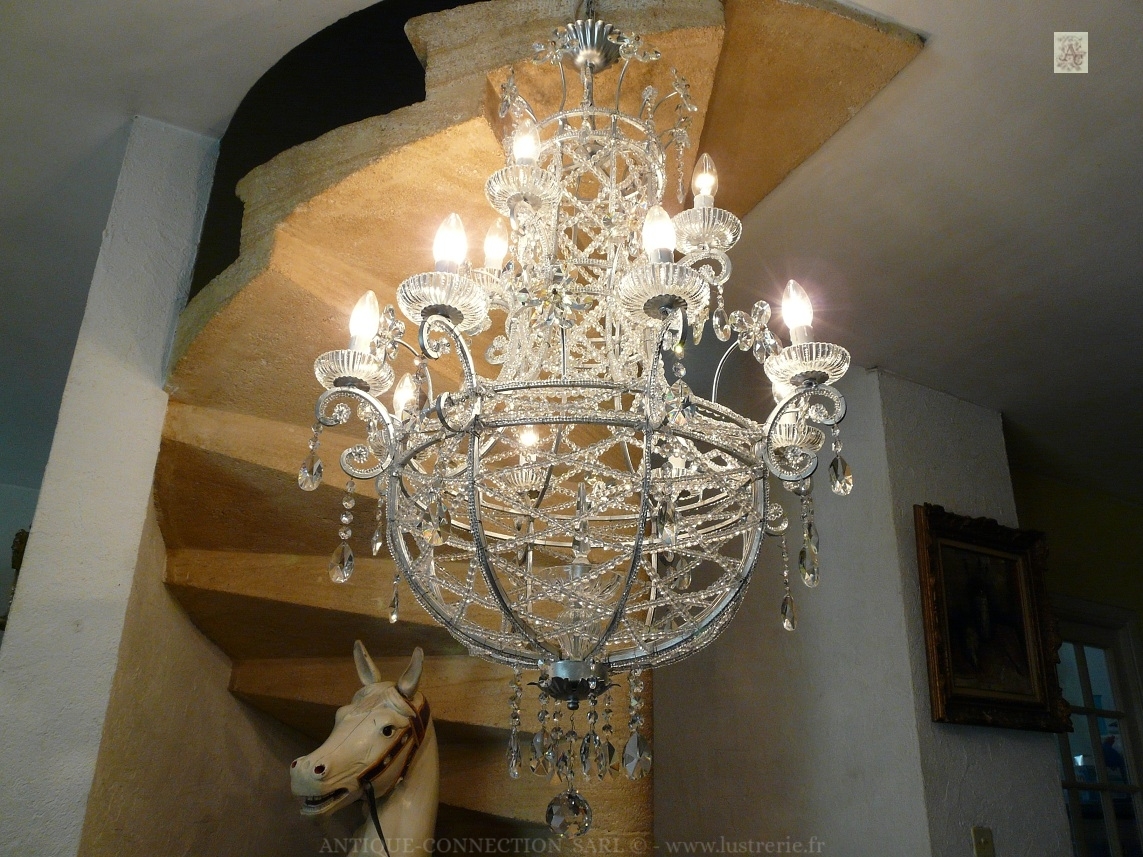 big crystal chandelier with pendants