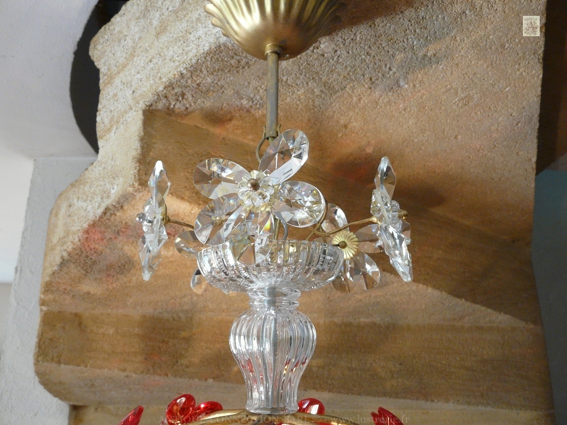 shop of antiques chandeliers with crystal