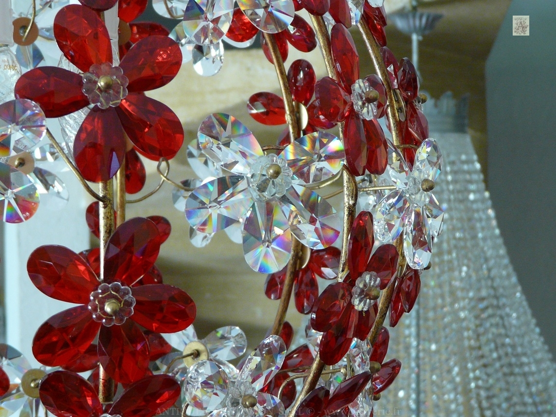 shop of antiques chandeliers with crystal