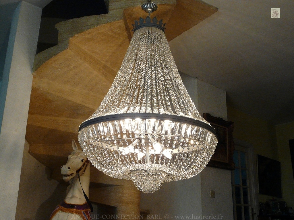 antique chandelier with crystal drops